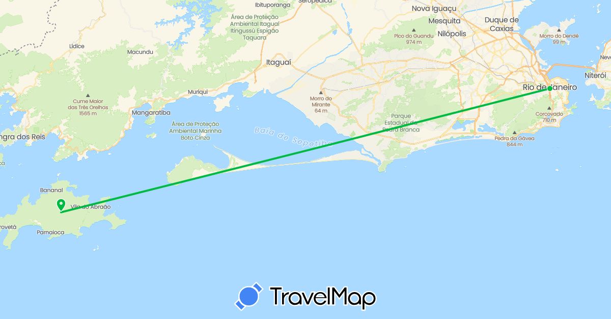 TravelMap itinerary: driving, bus in Brazil (South America)